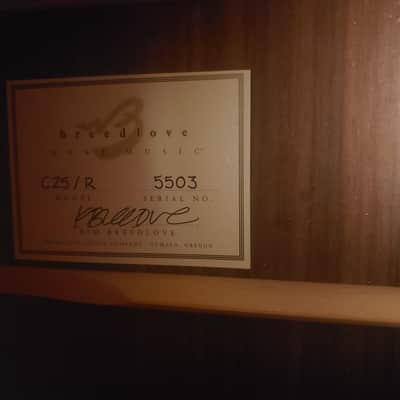 Breedlove C25/R [Master Class] | EIR /German Spruce | Serial No. 5503 | Signed Kim Breedlove image 24