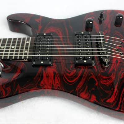 Custom Swirl Painted and Upgraded Dean Vendetta XM 7 -7 String Electric Guitar W/ Matching Headstock image 17