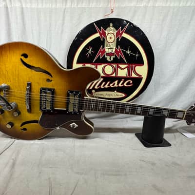 Harmony USA H-64 h64 Meteor Semi-Hollowbody Guitar with Case - repaired headstock image 2