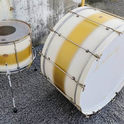 30's Ludwig White/Gold Duco 2PC (32"x16" Tube Lug BD + 16"x12" FT) Drum Set image 14