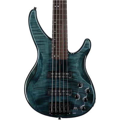 Yamaha TRBX605FM Electric Bass, 5-String, Indigo Blue image 1