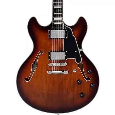 D'Angelico Premier DC Semi-Hollow Electric Guitar Brown Burst image 4