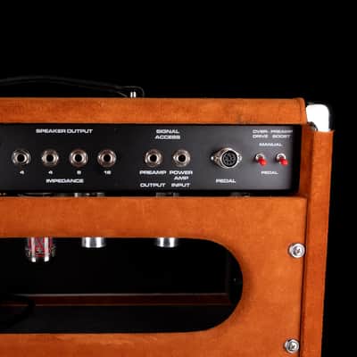 Pre-Owned  '22 Amplified Nation Bombshell 50-Watt Guitar Amp Head And 112 15-ohm 65-watt Matching Cab - Golden Brown Suede Owned by Ben Harper image 10