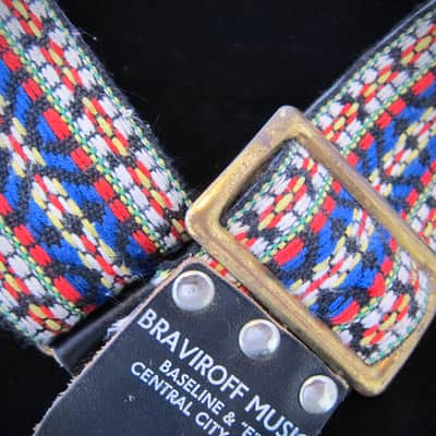 Vintage 1960s 1970s ACE Style Guitar Strap Woven Hippie Fabric Strap Beautiful Original Not Reissue image 2