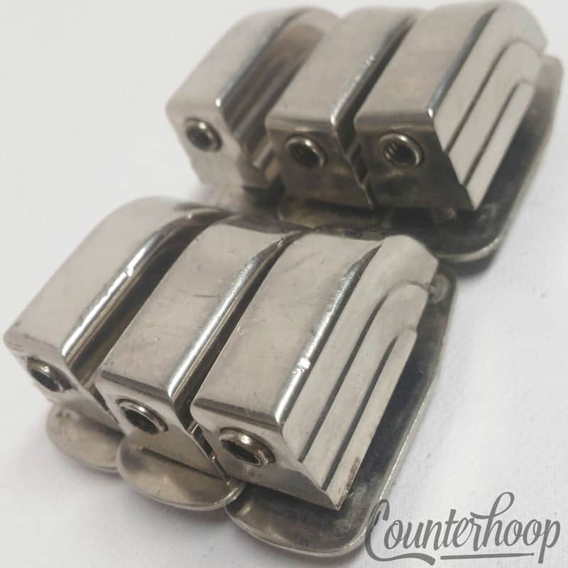 *Leedy 6x Beavertail Tom/Snare Drum Lugs Nickel Elkhart USA 40s-50s Metal Washer image 1