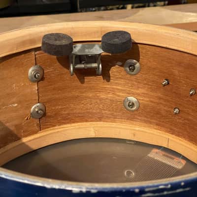 1950's Slingerland 6.5x14 Blue & Silver Duco Student Model Radio King Snare Drum image 16