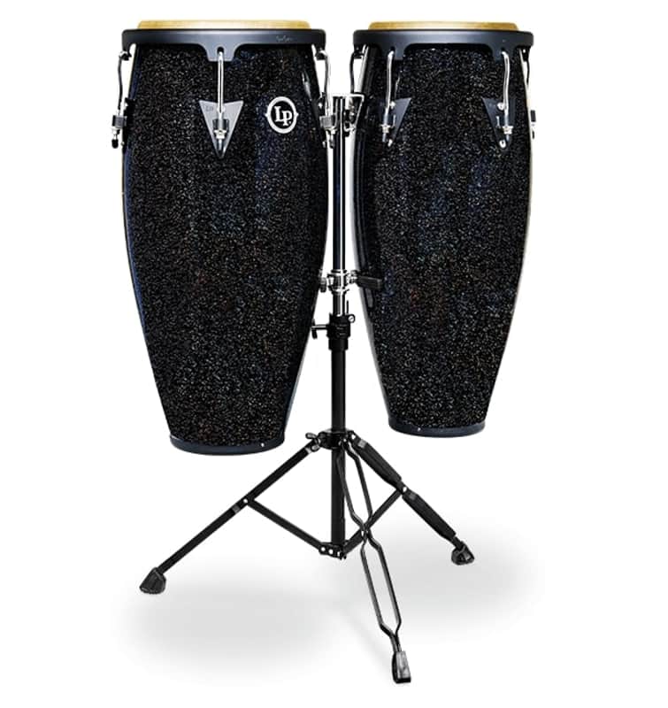 L.P. LPA646 Aspire Santana 10" And 11" Conga Set With Double Stand - Black Magic image 1