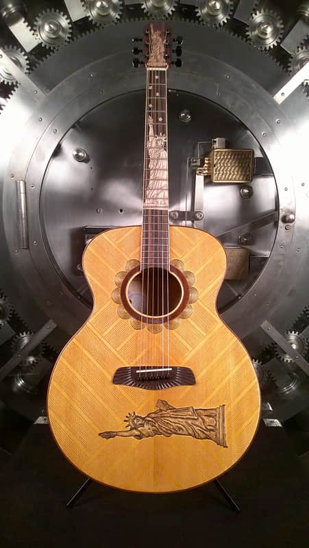 Blueberry Guitar Handmade Acoustic Guitar - Lady Liberty w/ Original Case image 1