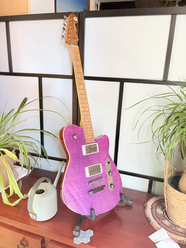 Reverend Charger RA 2020- Transparent Purple Flame Maple image 1