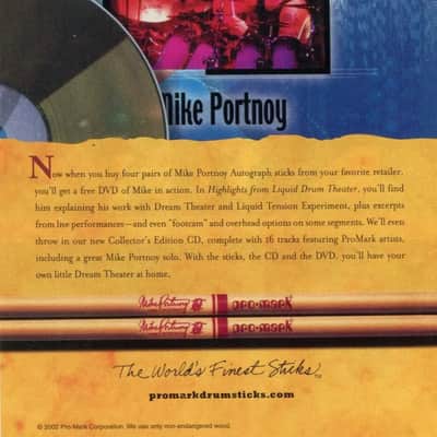 Pro-Mark Rare Mike Portnoy signature drum sticks ( Red link) 1997-2004 - Hickory lacquered image 11