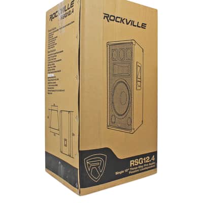 2) Rockville RSG12.4 12” 3-Way 1000w 4-Ohm Passive DJ Speakers+Stands+Cables+Bag image 5