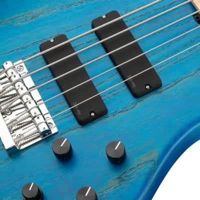 Sadowsky MetroLine 24-Fret Modern Bass-Swamp Ash Body-5 String-Ocean Blue Transparent Satin image 5