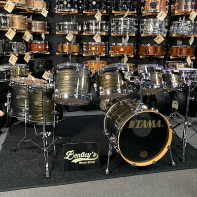 ~MADE IN JAPAN~ Tama Starclassic Birch 7-Piece 8/10/12/13/14/16/18 Drum Kit Set in Charcoal Silk with Chrome Hardware (JW) image 1