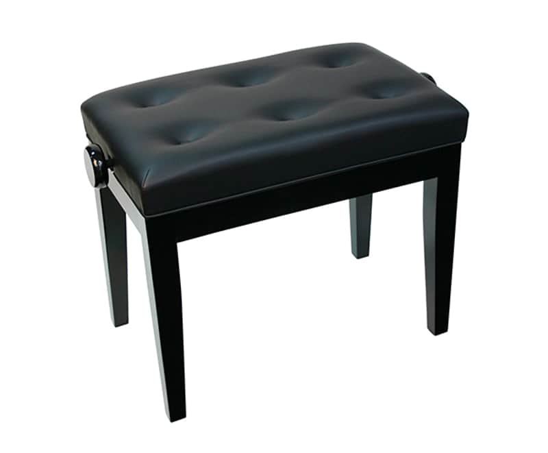 Piano Bench-adjustable Button Seat Black image 1