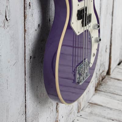 Orange Glenn Hughes Signature O Bass Electric Bass Guitar Purple with Gig Bag image 9