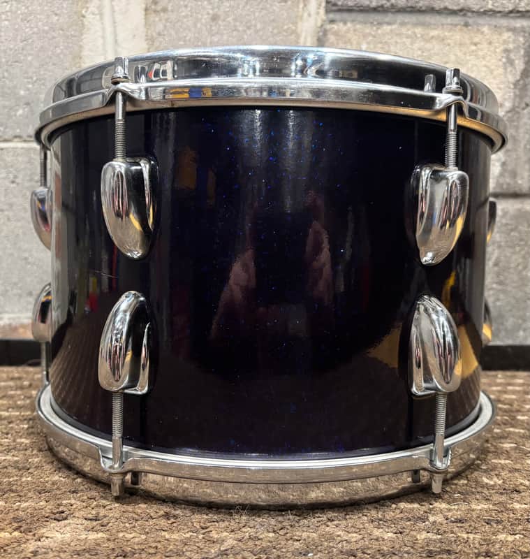 Vintage 1966 Slingerland Tom Drum 8 x 12 Blue Sparkle image 1