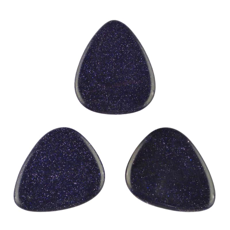 Blue Sandstone Stone Guitar Or Bass Pick - Specialty Handmade Gemstone Exotic Plectrum - 3 Pack New image 1
