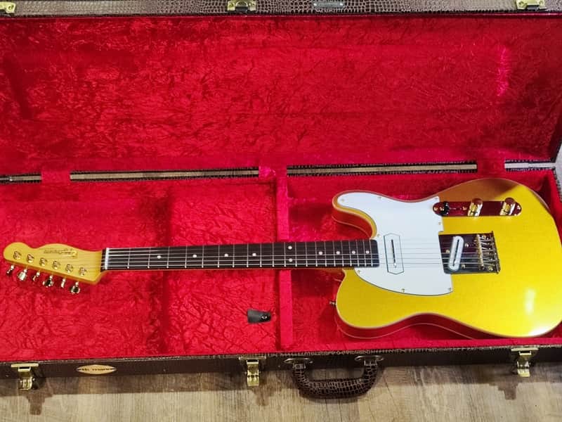 MyDream Partcaster Custom Built - Gold Charlie Christian Quarter Sawn image 1