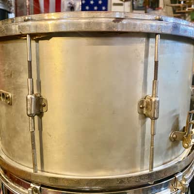 Vintage Leedy 1920s “8x14” ‘Multi-Model’ Nickel Over Brass Snare Drum image 8