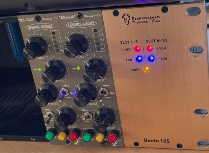 Fredenstein Bento 10S 10-Slot Powered 500 Series Rack 2010s - Gold