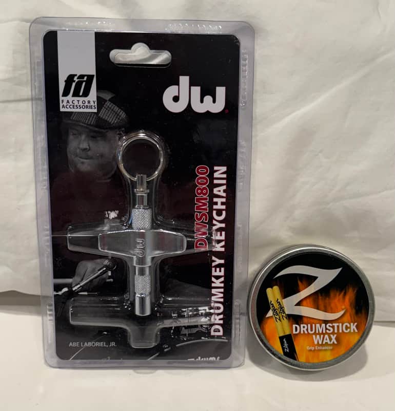DW DWSM800 Drum Key Keychain & Zildjian Drumstick Wax - NEW image 1