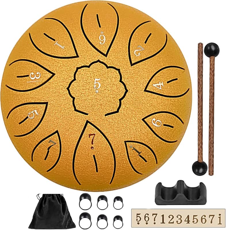 Steel Tongue Drum 11 Notes 6 Inches Hand Drum Healing Drum Percussion Drums Instrument Steel Drum Handpan Drum image 1