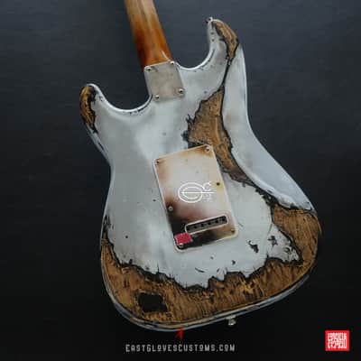 Fender Stratocaster 50th Anniversary White Marble Paisley Heavy Aged Relic by East Gloves Customs image 10
