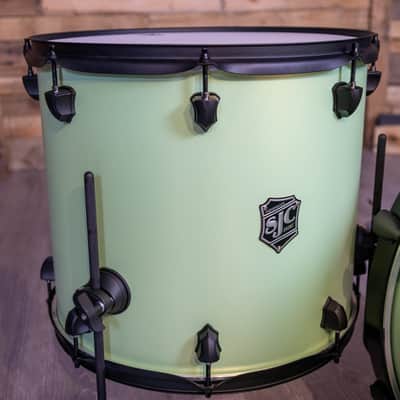 SJC Drums PFK322FBCMWBJ Pathfinder 3pc Kit (8x12,14x16,18x22) - Cosmic Mint, Black HW image 5