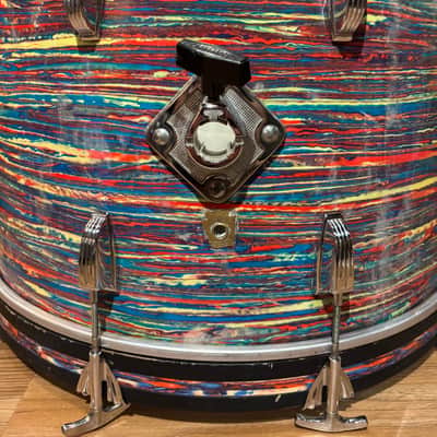Ludwig No. 983-1 Hollywood Outfit 8x12 / 9x13 / 16x16 / 14x22" Drum Set with Keystone Badges 1968 - Psychedelic Red image 15