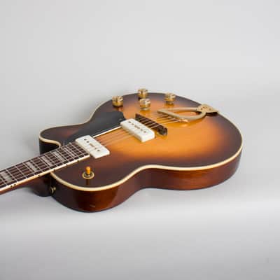 Guild Aristocrat M-75 Thinline Hollow Body Electric Guitar (1956), ser. #3390, original brown hard shell case. image 7