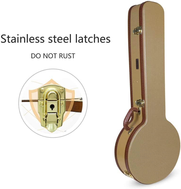 Crossrock  5 String Resonator Banjo Deluxe Wood Hard Case  In Vinyl Tweed  CRW620BJTW image 1