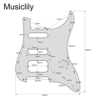Pro Auto-Split Hss Loaded Pickguard St Prewired Pickguard With Artec Alnico 5 Single Coil Humbucker Pickups For American/Mexico Import Squier Strat Electric Guitar, 4Ply Black Pearl image 2