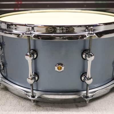 Ahead Steam Bent 1-ply Maple Snare Drum 6x14 Custom Porcaro Blue Finish image 9