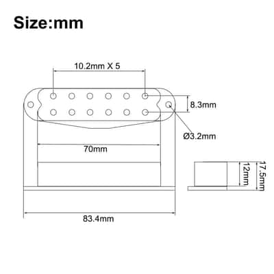 1 Set Guitar Strat Style Mini Humbucker Pickups, 12 Poles image 2