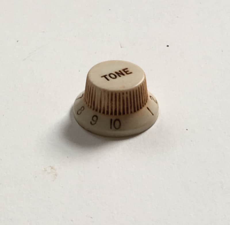 Vintage Made in USA Fender Stratocaster Knob Natural Relic Bakelite Fullerton Era image 1