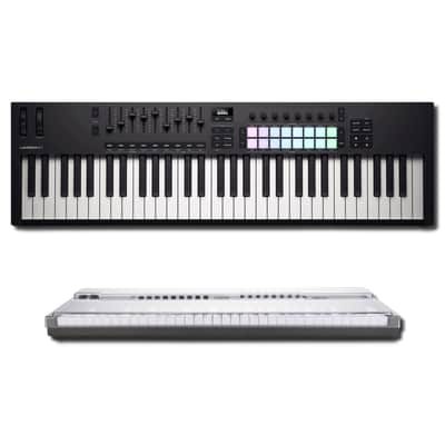 Novation Launchkey 61 MK4 61-Key Semi-Weighted MIDI Keyboard Controller with Decksaver DS-PC-LK61MK4 Polycarbonate Protective Cover