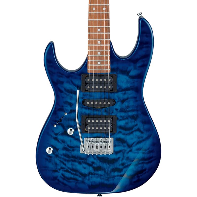 Ibanez GRX70QALTBB RX Gio Left Handed Electric Guitar, Transparent Blue Burst image 1
