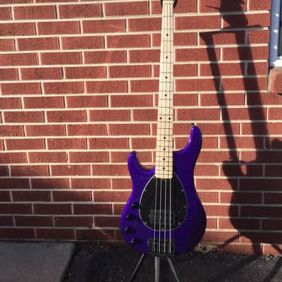 Ernie Ball Music Man Sterling Firemist Purple/Maple Left Handed 4-String Electric Bass w/ Case image 4