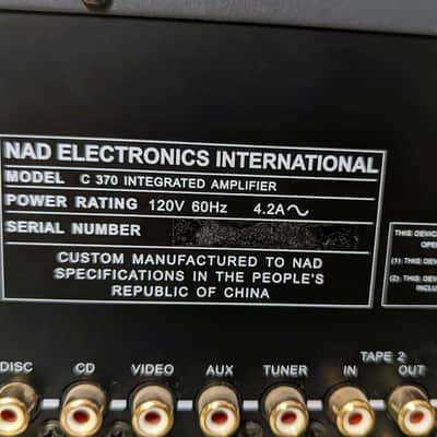 NAD C370 Stereo Integrated Amplifier - 2001 Black image 10