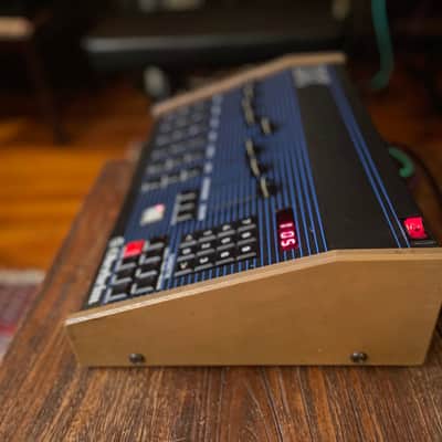 Oberheim DX 6-Voice Drum Machine 1982 - Blue with Wood Sides image 4