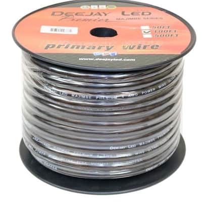 Four-gauge 100 Foot Black Pure Copper Stranded Power Cable Content Oxygen Free Copper Stranded Wire Style With Thick Black Outer Jacket Power Rating DEEJAY LED TBH4100BLKCOPPER image 3