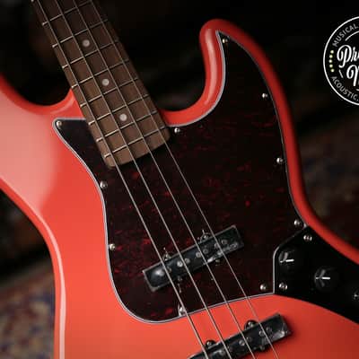 Vintage VJ74 Reissued Bass Firenza Red Matching Colour Headstock image 6