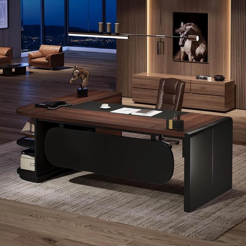 81" L-Shaped Music Production Desk – Executive Studio Workstation Bild 1