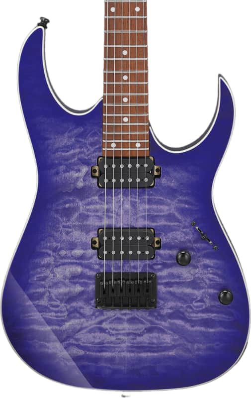 Ibanez RG421QM Standard Electric Guitar, Jatoba Fingerboard, Cerulean Blue Burst image 1