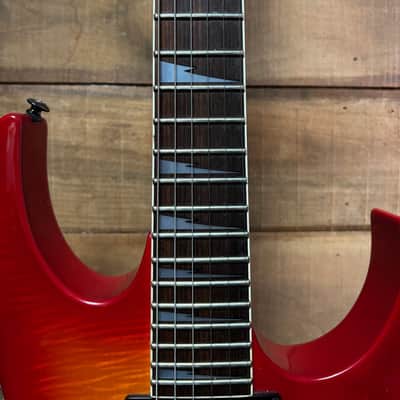 1990's Ibanez MIJ RG770FM Cherry Sunburst w/case image 12