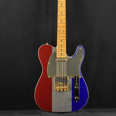Fender Buck Owens Telecaster Red, Silver and Blue Sparkle Maple Fingerboard image 2