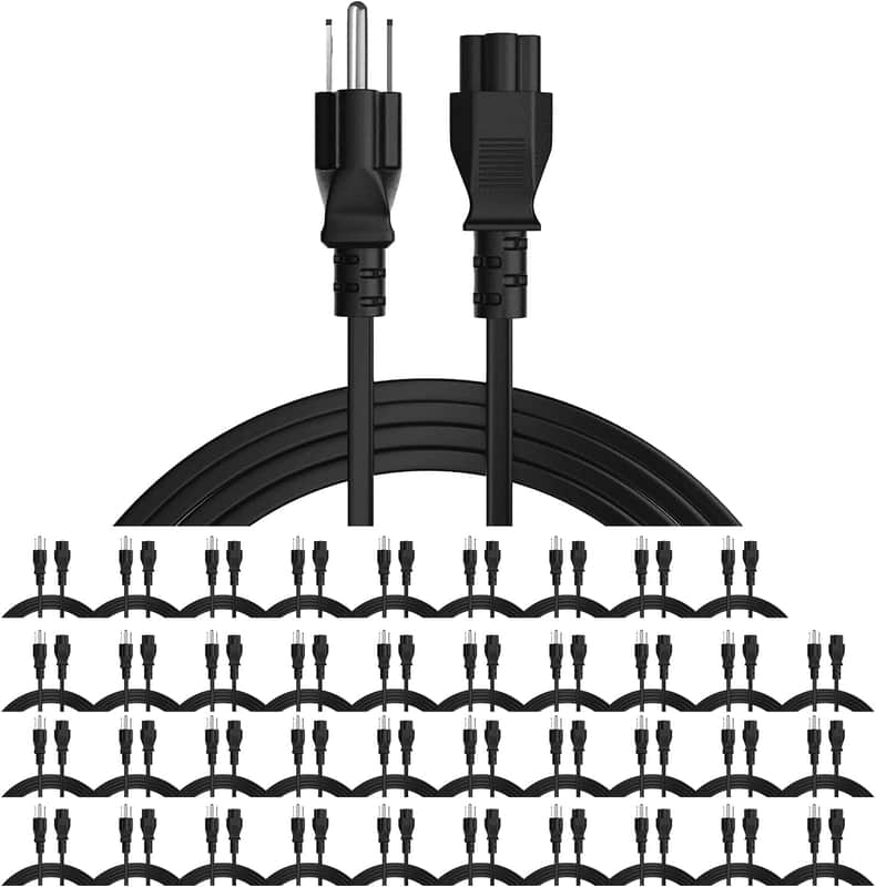 5 Core Power Cord AC Power Cord 3 Prong Replacement for LCD Computer Monitor Premium Quality Copper Wire 10 feet PL 1002 40PCS image 1
