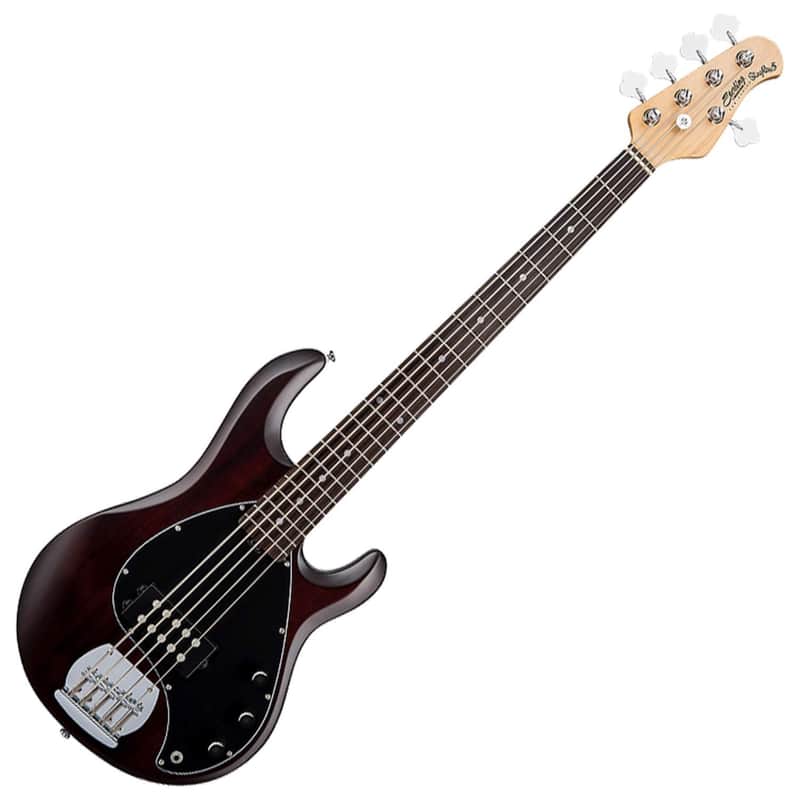 Sterling by Music Man StingRay Ray5 Bass Guitar in Walnut Satin, 5-String image 1