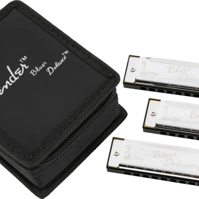 Fender Blues Deluxe Harmonicas, Pack Of 3, With Case image 1