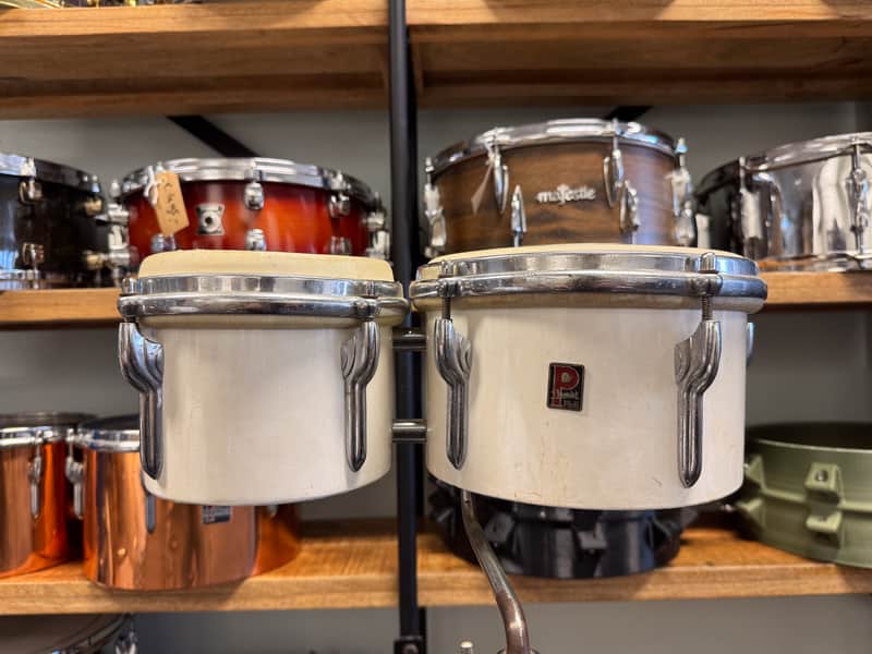 1960s Premier Bongos 6" and 8" White image 1